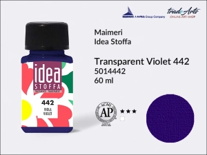 Farba transparentna do barwienia i zdobienia tkanin Maimeri Idea Stoffa, kolor: Transparent Violet 442, opak. 60 ml