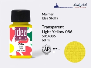 Farba transparentna do barwienia i zdobienia tkanin Maimeri Idea Stoffa, kolor: Transparent Light Yellow 086, opak. 60 ml