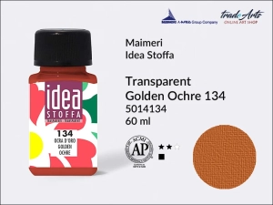 Farba transparentna do barwienia i zdobienia tkanin Maimeri Idea Stoffa, kolor: Transparent Golden Ochre 134, opak. 60 ml