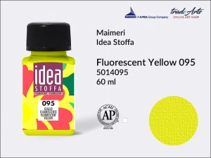 Farba fluorescencyjna do barwienia i zdobienia tkanin Maimeri Idea Stoffa, kolor: Fluorescent Yellow 095, opak. 60 ml