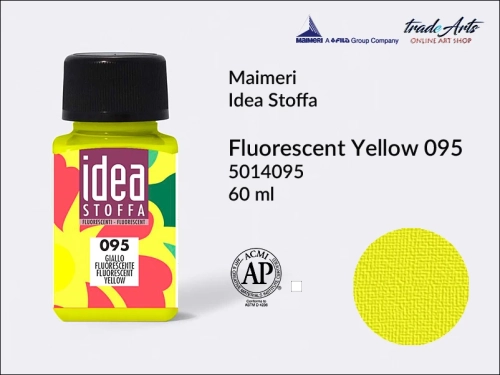 Maimeri Idea Stoffa farba Fluorescent Yellow 095, farba fluo do tkanin Fluorescent Yellow 095 Idea Stoffa, farby do tkanin Maimeri Idea Stoffa, farby do zdobienia tkanin, barwienie tkanin, Idea Stoffa,
