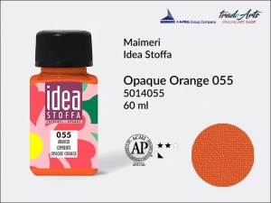 Farba kryjąca do barwienia i zdobienia tkanin Maimeri Idea Stoffa, kolor: Opaque Orange 055, opak. 60 ml