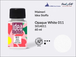 Farba kryjąca do barwienia i zdobienia tkanin Maimeri Idea Stoffa, kolor: Opaque White 011, opak. 60 ml