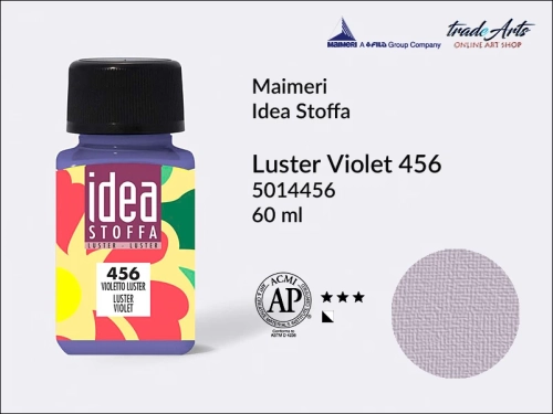 Maimeri Idea Stoffa farba błyszcząca Luster Violet 456 farba błyszcząca do tkanin Luster Violet 456 Idea Stoffa, farby do tkanin Maimeri Idea Stoffa, farby do zdobienia tkanin, barwienie tkanin, Idea Stoffa,
