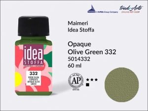 Farba kryjąca do barwienia i zdobienia tkanin Maimeri Idea Stoffa, kolor: Opaque Olive Green 332, opak. 60 ml