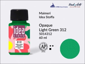 Farba kryjąca do barwienia i zdobienia tkanin Maimeri Idea Stoffa, kolor: Opaque Green Light 312, opak. 60 ml