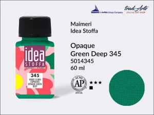 Farba kryjąca do barwienia i zdobienia tkanin Maimeri Idea Stoffa, kolor: Opaque Green Deep 345, opak. 60 ml