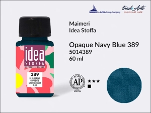 Farba kryjąca do barwienia i zdobienia tkanin Maimeri Idea Stoffa, kolor: Opaque Navy Blue 389, opak. 60 ml