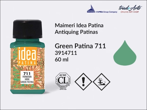 Sól patynujące Green Patina 711 Idea Patina, Idea Patina sól patynująca Green Patina 711, sól patynująca Idea Patina, Maimeri Idea Patina, patynowanie, tradearts, postarzanie, sole patynujące,