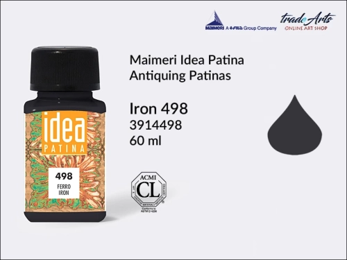Farba patynująca Iron 498 Idea Patina, Idea Patina farba patynująca Iron 498, Iron 498 farba metaliczna Idea Patina, Maimeri Idea Patina, patynowanie, tradearts, postarzanie, farby patynujące,