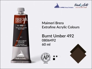 Farba akrylowa Maimeri Brera Acrylic, kolor: Burnt Umber 492, tuba 60 ml