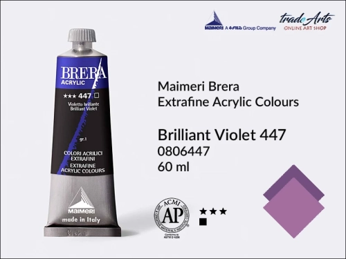 Farba akrylowa Brera Acrylic Brilliant Violet 447 tuba 60 ml, Brera Acrylic - farby akrylowe w tubach 60 ml, farby akrylowe Brera Acrylic, Brera Acrylic, akryle Brera, farby Brera Acrylic, tradearts,