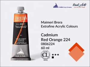 Farba akrylowa Maimeri Brera Acrylic, kolor: Cadmium Red Orange 224, tuba 60 ml
