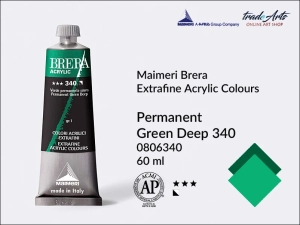 Farba akrylowa Maimeri Brera Acrylic, kolor: Permanent Green Deep 340, tuba 60 ml