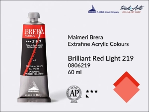 Farba akrylowa Maimeri Brera Acrylic, kolor: Brilliant Red Light 219, tuba 60 ml