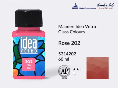Maimeri Idea Vetro farba do szkła Rose 202, Idea Vetro farby do zdobienia na szkle, Idea Vetro farby do witraży na szkle, farby do szkła, farby do malowania na szkle, Idea Vetro, witraże, zdobienie, szkło, malowanie,