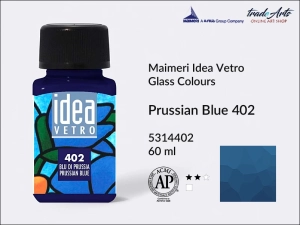 Farba do zdobienia szkła Maimeri Idea Vetro, kolor: Prussian Blue 402, but. 60 ml
