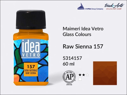 Maimeri Idea Vetro farba do szkła Raw Sienna 157, Idea Vetro farby do zdobienia na szkle, Idea Vetro farby do witraży na szkle, farby do szkła, farby do malowania na szkle, Idea Vetro, witraże, zdobienie, szkło, malowanie,
