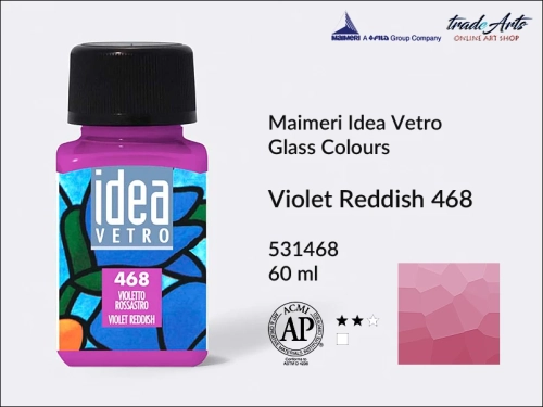 Maimeri Idea Vetro farba do szkła Violet Reddish 468, Idea Vetro farby do zdobienia na szkle, Idea Vetro farby do witraży na szkle, farby do szkła, farby do malowania na szkle, Idea Vetro, witraże, zdobienie, szkło, malowanie,
