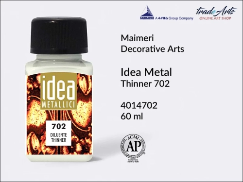 Maimeri Idea Metal rozcieńczalnik Thinner 702 opak. 60 ml,  Maimeri Idea Metal  płynne farby metaliczne 60 ml, Maimeri Idea Metal liquid metallic colours 60 ml,  rozcieńczalnik Thinner 702, metal,
