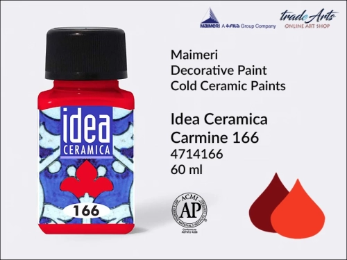 Farba do ceramiki na zimno Carmine 166 Idea Ceramica, Maimeri Idea Ceramica zdobienie ceramiki na zimno, Maimeri Idea Ceramica Cold Ceramic Paint Carmine 166, zdobienie ceramiki na zimno, farby do ceramiki, Idea Ceramica,