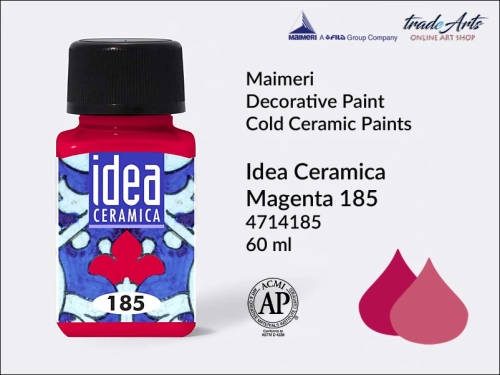 Farba do ceramiki na zimno Magenta 185 Idea Ceramica, Maimeri Idea Ceramica zdobienie ceramiki na zimno, Maimeri Idea Ceramica Cold Ceramic Paint Magenta 185, zdobienie ceramiki na zimno, farby do ceramiki, Idea Ceramica,