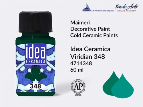 Farba do ceramiki na zimno Viridian 348 Idea Ceramica, Maimeri Idea Ceramica zdobienie ceramiki na zimno, Maimeri Idea Ceramica Cold Ceramic Paint Viridian 348, zdobienie ceramiki na zimno, farby do ceramiki, Idea Ceramica,