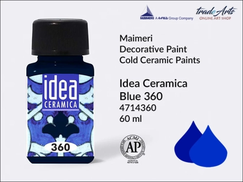 Farba do ceramiki na zimno Blue 360 Idea Ceramica, Maimeri Idea Ceramica zdobienie ceramiki na zimno, Maimeri Idea Ceramica Cold Ceramic Paint Blue 360, zdobienie ceramiki na zimno, farby do ceramiki, Idea Ceramica,
