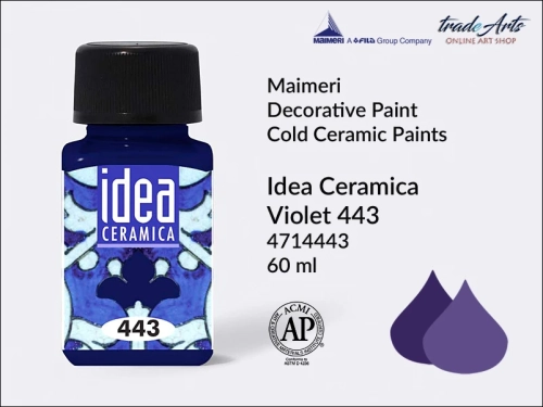 Farba do ceramiki na zimno Violet 443 Idea Ceramica, Maimeri Idea Ceramica zdobienie ceramiki na zimno, Maimeri Idea Ceramica Cold Ceramic Paint Violet 443, zdobienie ceramiki na zimno, farby do ceramiki, Idea Ceramica,
