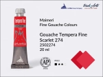 Farba gwaszowa Maimeri Tempera Fine, kolor: Scarlet 274, tuba 20 ml