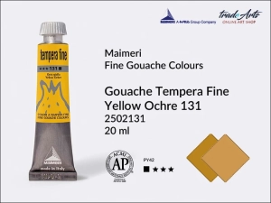 Farba gwaszowa Maimeri Tempera Fine, kolor: Yellow Ochre 131, tuba 20 ml