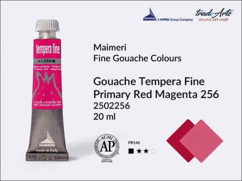 Farba gwaszowa Primary Red-Magenta 256 Maimeri Tempera Fine,  Maimeri Tempera Fine farba gwaszowa Primary Red-Magenta 256, farby temperowe Maimeri, farby gwaszowe Maimeri, gwasze, tempery, Maimeri Tempera Fine,