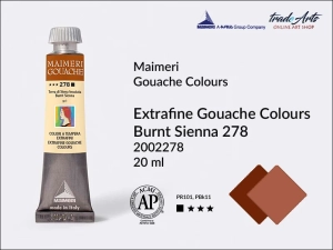 Farba gwaszowa Maimeri Gouache Extrafine, kolor: Burnt Sienna 278, tuba 20 ml 