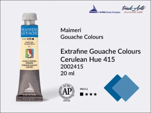 Farba gwaszowa Maimeri Gouache Extrafine, kolor: Cerulean Hue 415, tuba 20 ml 
