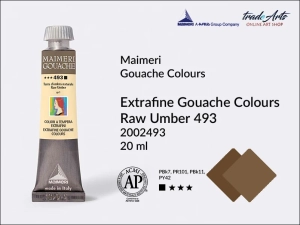 Farba gwaszowa Maimeri Gouache Extrafine, kolor: Raw Umber 493, tuba 20 ml 