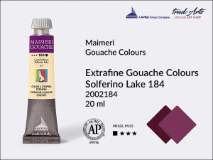 Farba gwaszowa Maimeri Gouache Extrafine, kolor: Solferino Lake 184, tuba 20 ml 