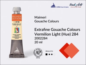 Farba gwaszowa Maimeri Gouache Extrafine, kolor: Vermilion Light (Hue) 284, tuba 20 ml  