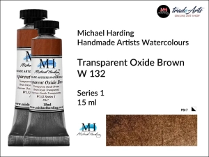 Farba akwarelowa Artists Watercolours Michael Harding, kolor: Transparent Oxide Brown W 132, tuba 15 ml 