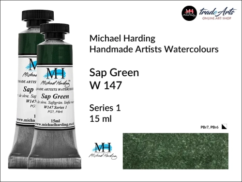 Michael Harding Professional Watercolours Sap Green W 147 tuba 15 ml, farba akwarelowa Sap Green W 147  Michael Harding, farby akwarelowe w tubach Michael Harding, akwarele Michael Harding, farba, farba akwarelowa,
