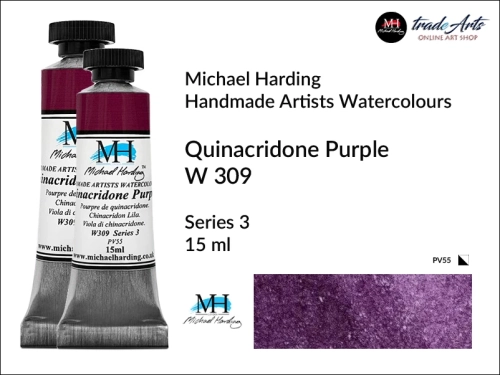 Michael Harding Professional Watercolours Quinacridone Purple W 309 tuba 15 ml, farba akwarelowa Quinacridone Purple W 309   Michael Harding, farby akwarelowe w tubach Michael Harding, akwarele Michael Harding, farba, farba akwarelowa,