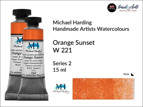 Michael Harding Professional Watercolours Orange Sunset W 221  tuba 15 ml, farba akwarelowa Orange Sunset W 221 Michael Harding, farby akwarelowe w tubach Michael Harding, akwarele Michael Harding, farba, farba akwarelowa,