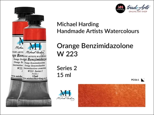 Michael Harding Professional Watercolours Orange Benzimidazolone W 223 tuba 15 ml, farba akwarelowa Orange Benzimidazolone W 223 Michael Harding, farby akwarelowe w tubach Michael Harding, akwarele Michael Harding, farba, farba akwarelowa,