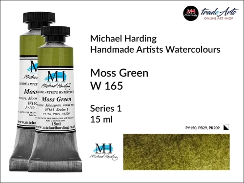Michael Harding Professional Watercolours Moss Green W 163 tuba 15 ml, farba akwarelowa Moss Green W 163 Michael Harding, farby akwarelowe w tubach Michael Harding, akwarele Michael Harding, farba, farba akwarelowa,