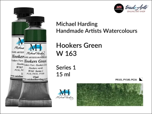 Michael Harding Professional Watercolours Hookers Green W 163 tuba 15 ml, farba akwarelowa Hookers Green W 163 Michael Harding, farby akwarelowe w tubach Michael Harding, akwarele Michael Harding, farba, farba akwarelowa,