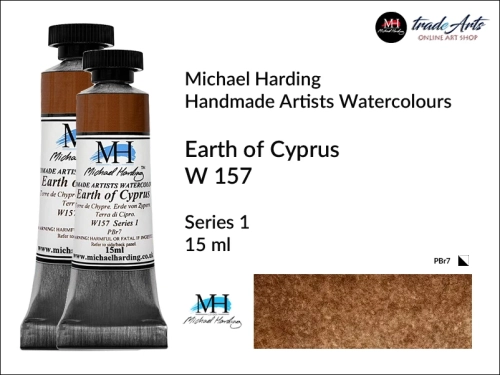 Michael Harding Professional Watercolours Earth of Cyprus W 157 tuba 15 ml, farba akwarelowa Earth of Cyprus W 157 Michael Harding, farby akwarelowe w tubach Michael Harding, akwarele Michael Harding, farba, farba akwarelowa,