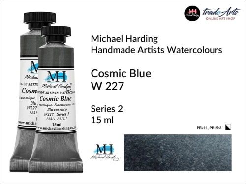 Michael Harding Professional Watercolours Cosmic Blue W 227 tuba 15 ml, farba akwarelowa Cosmic Blue W 227 Michael Harding, farby akwarelowe w tubach Michael Harding, akwarele Michael Harding, farba, farba akwarelowa,