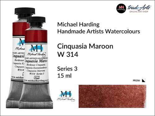 Michael Harding Artists Watercolours Cinquasia Maroon W 314 tuba 15 ml, farba akwarelowa Cinquasia Maroon W 314 Michael Harding, farby akwarelowe w tubach Michael Harding, akwarele Michael Harding, farba, farba akwarelowa,