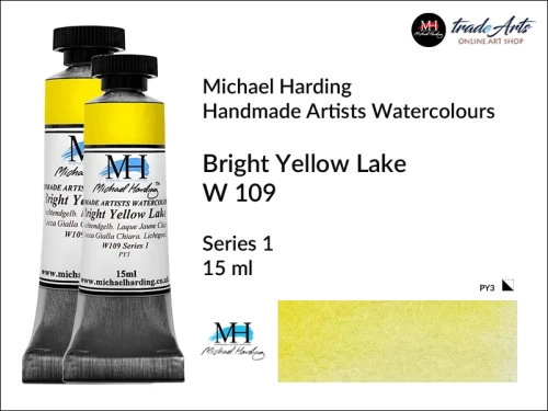 Michael Harding Artists Watercolours Bright Yellow Lake W 109 tuba 15 ml, farba akwarelowa Bright Yellow Lake W 109 Michael Harding, farby akwarelowe w tubach Michael Harding, akwarele Michael Harding, farba, farba akwarelowa,