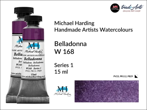 Michael Harding Artists Watercolours Belladonna W 168 tuba 15 ml, farba akwarelowa Belladonna W 168 Michael Harding, farby akwarelowe w tubach Michael Harding, akwarele Michael Harding, farba, farba akwarelowa,