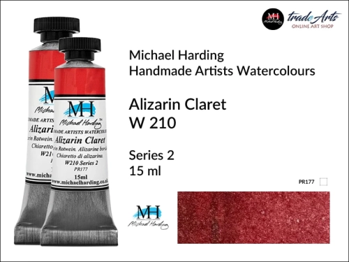 Michael Harding Professional Watercolours Alizarin Claret W210 tuba 15 ml, farba akwarelowa Alizarin Claret W 210 Michael Harding, farby akwarelowe w tubach Michael Harding, akwarele Michael Harding, farba, farba akwarelowa,